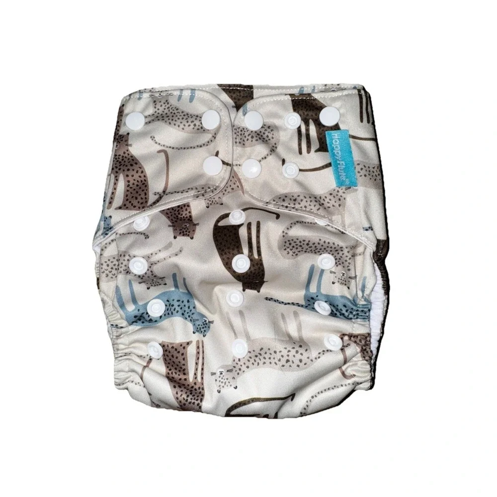 4pc HappyFlute Reusable Cloth Diaper Covers - Adjustable One Size Snaps - New